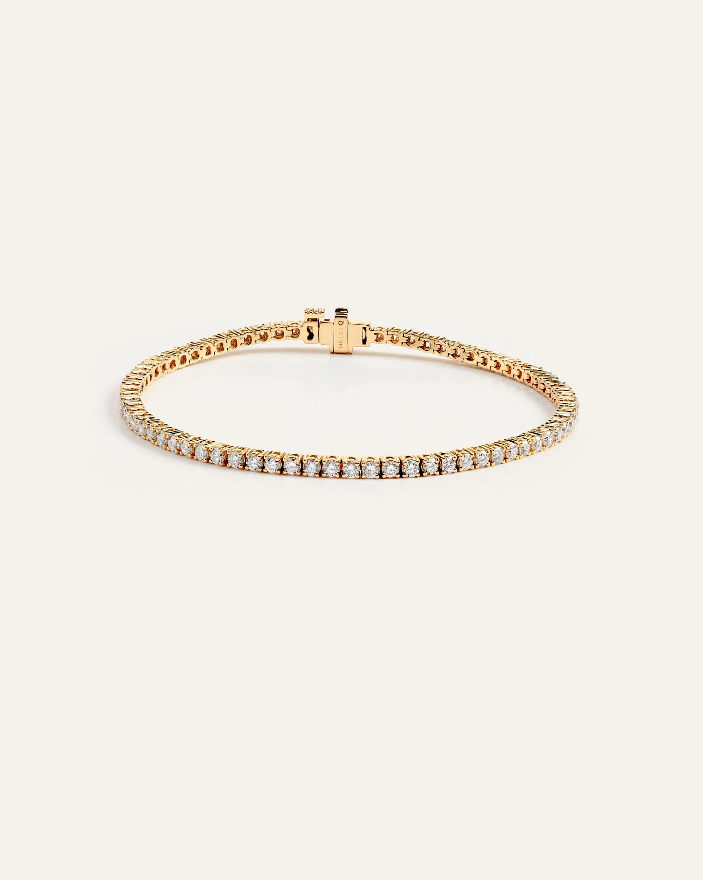 14K Gold Lab Grown Diamond Tennis Bracelet - 3ctw - 6.5" / Yellow Gold