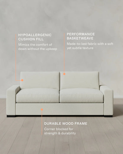 Stillman Sofa in Performance Basketweave - 7ft / Flax