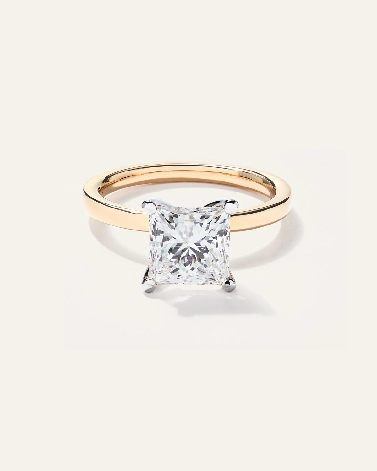 Lab Grown Diamond Princess Comfort Fit Engagement Ring - 2.5ct - 4 / Yellow Gold