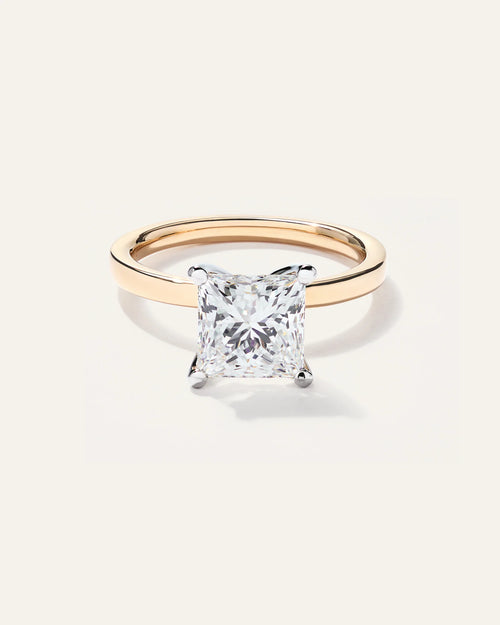 Lab Grown Diamond Princess Comfort Fit Engagement Ring - 2.5ct - 4 / Yellow Gold