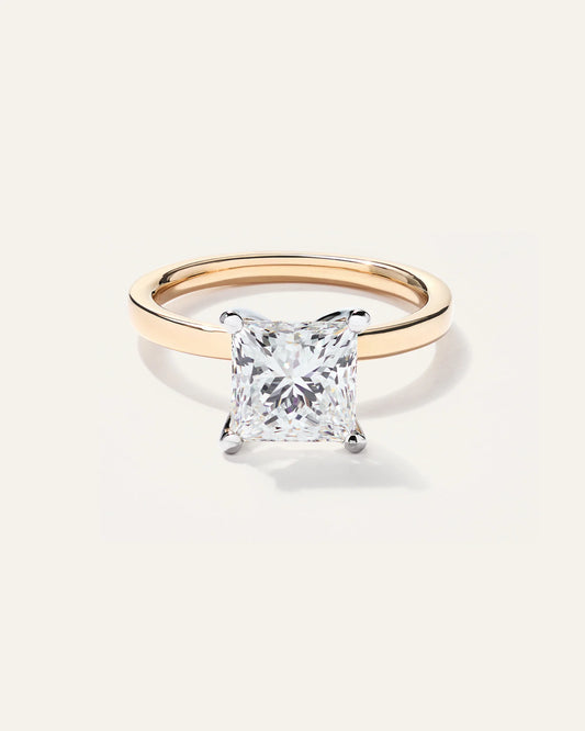 Lab Grown Diamond Princess Comfort Fit Engagement Ring - 2.5ct - 4 / Yellow Gold