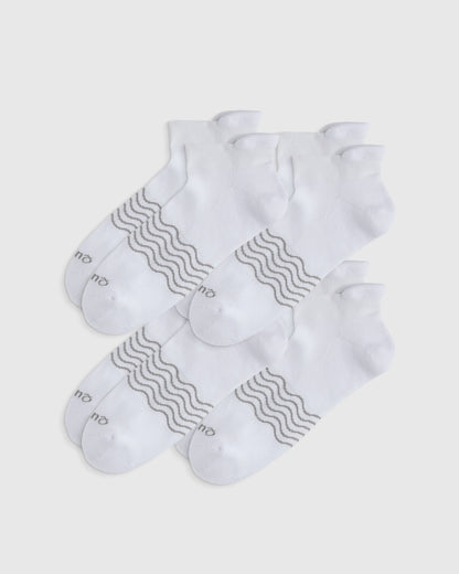 Everyday Cotton Solid Ankle Socks (4-pack) - S / White