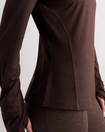 Flowknit Quarter-Zip Pullover - XS / Heather Deep Navy