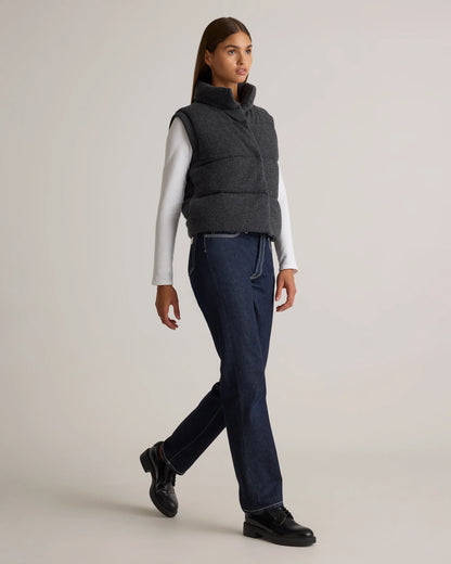 Mongolian Cashmere Puffer Vest - XS / Black