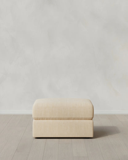 Ashford Deep Seat Ottoman in Performance Chenille Linen Blend - One Size / Sorrell