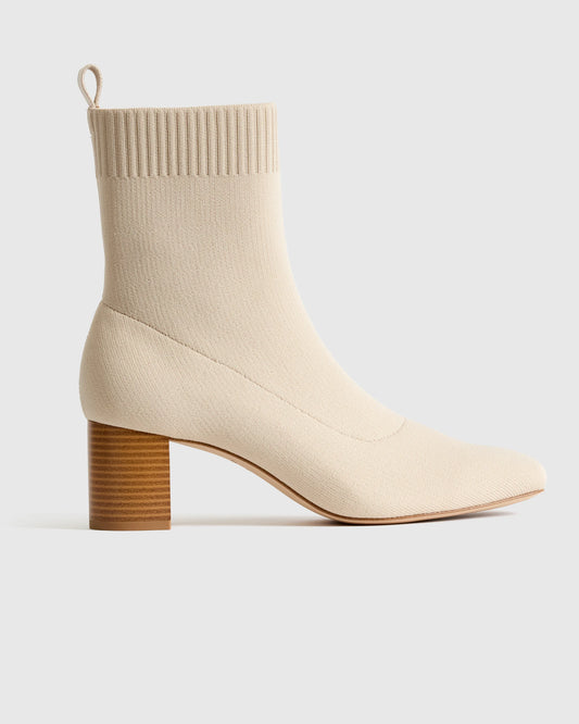 Eco Knit Heeled Bootie - 5 / Almond