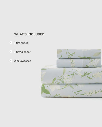 Organic Crisp Percale Sheet Set - Twin / White