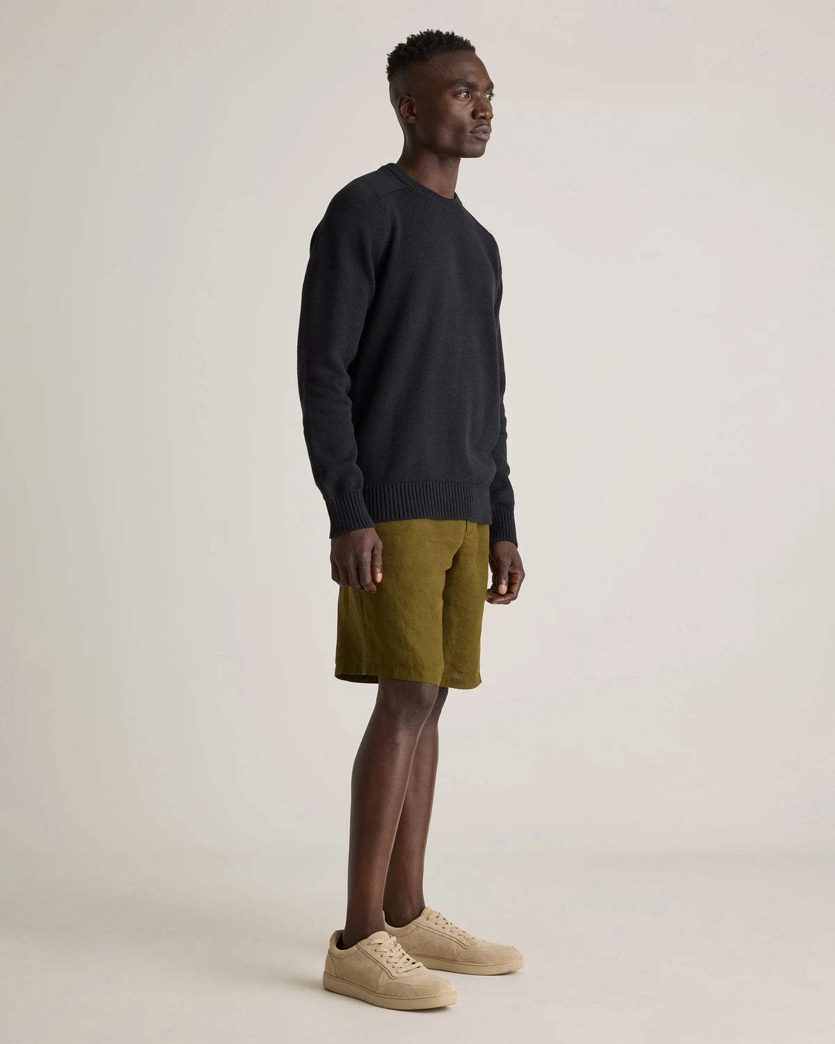 100% Organic Cotton Crewneck Sweater - S / Speckled Beige