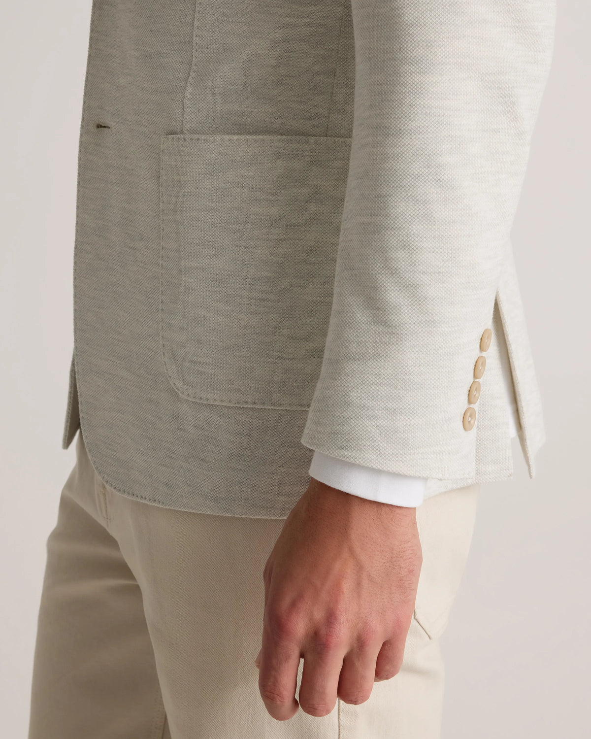 Cotton Pique Knit Blazer - XS / Heather Charcoal