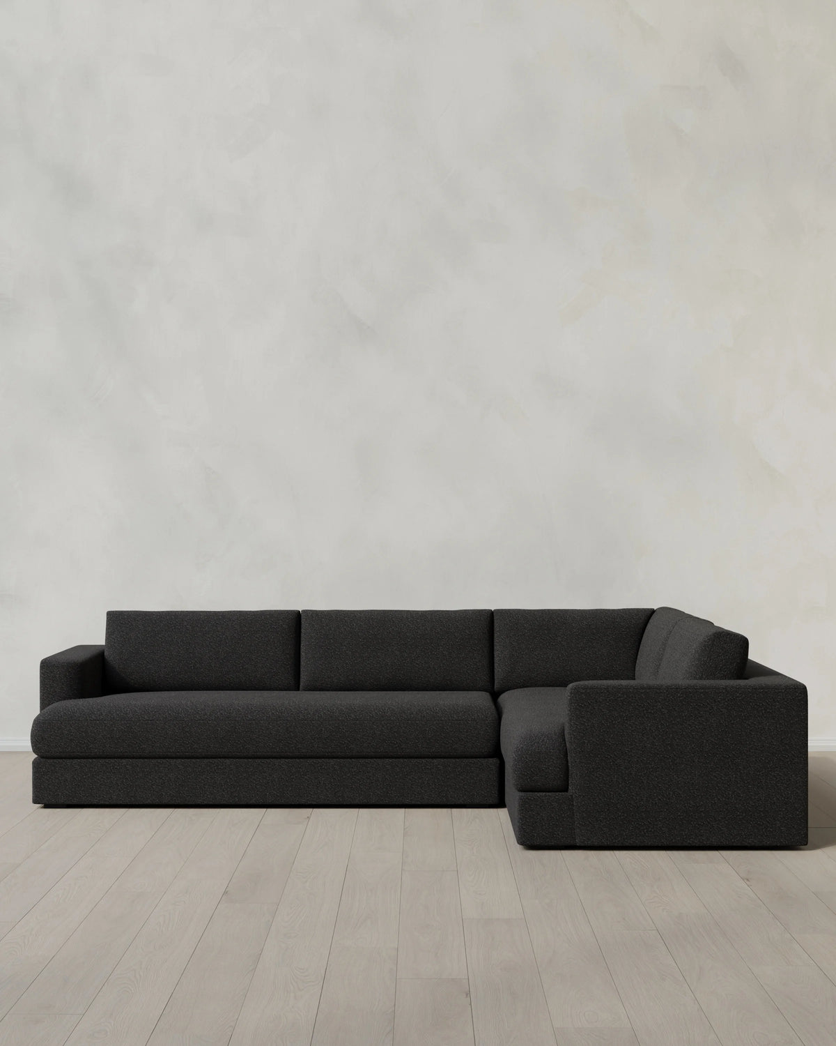 Sierra Curved Arm L Sectional in Performance Boucle - Right Arm / Mushroom