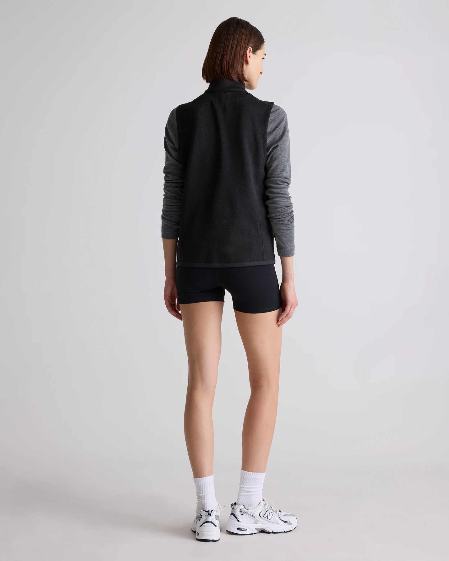 Sweater-Knit Fleece Full-Zip Vest - XS / Heather Mineral Green