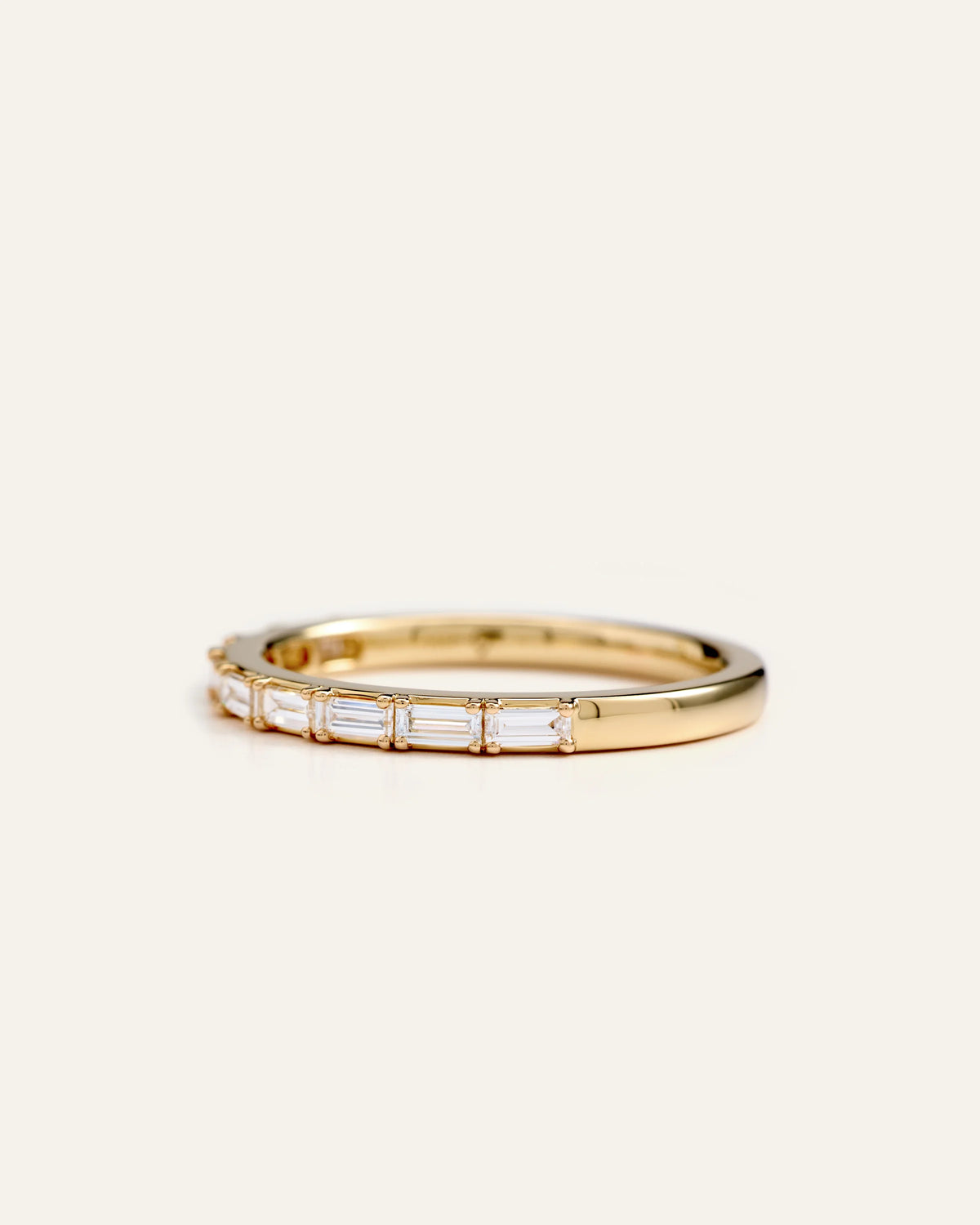 14K Gold Lab Grown Diamond Baguette Band - 5 / Yellow Gold