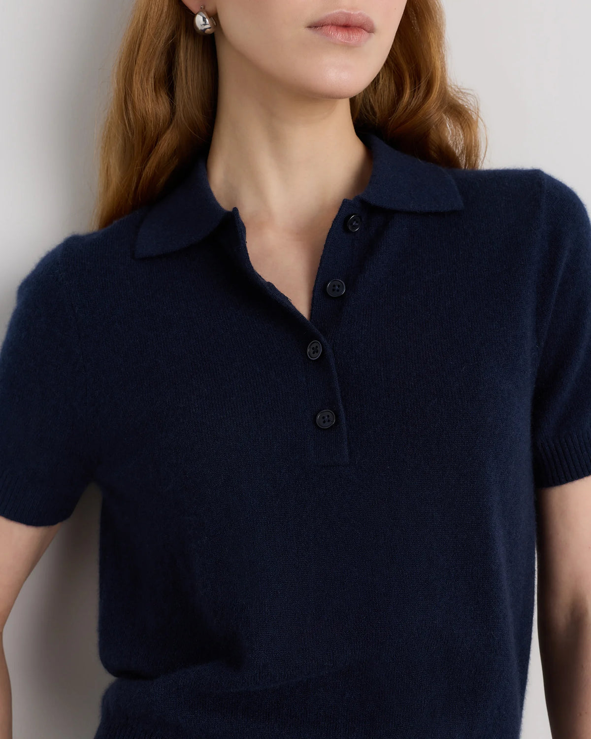 Mongolian Cashmere Short Sleeve Polo - XS / Oatmeal