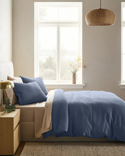 Organic Luxe Honeycomb Duvet Cover - Twin / Mineral