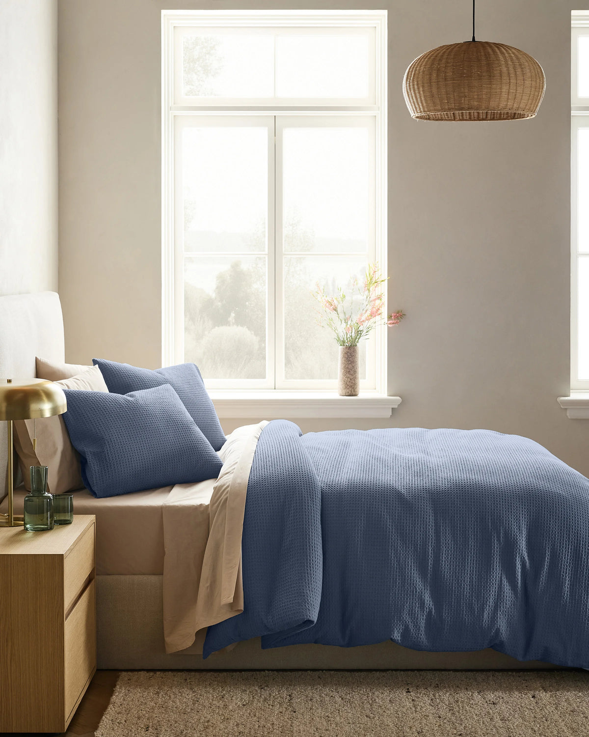 Organic Luxe Honeycomb Duvet Cover Set - Twin / Mineral