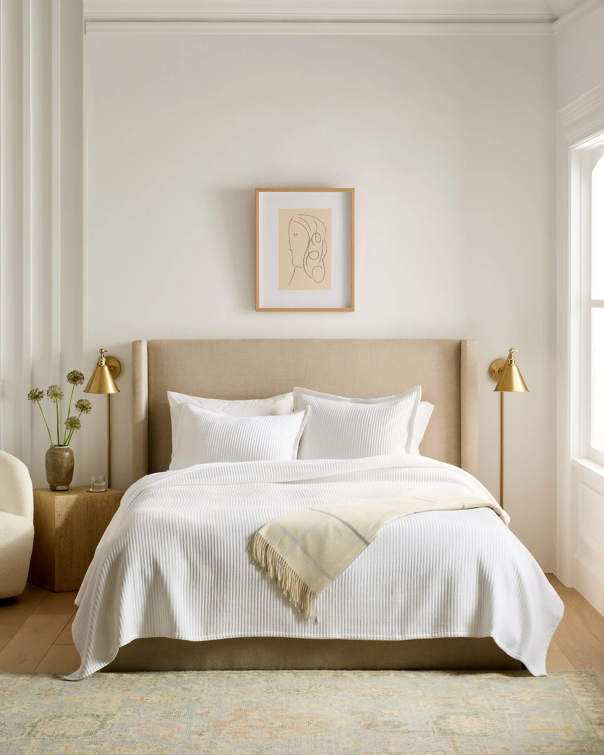 Organic Cotton Matelasse Coverlet - Twin / Dried Sage