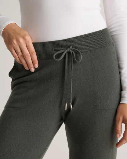 Mongolian Cashmere Straight Leg Pants - XS / Moss