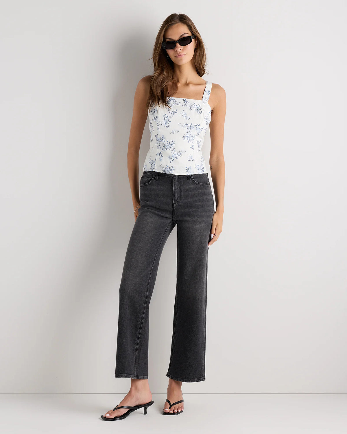 100% European Linen Fitted Tank - XS / Moonstone Blue