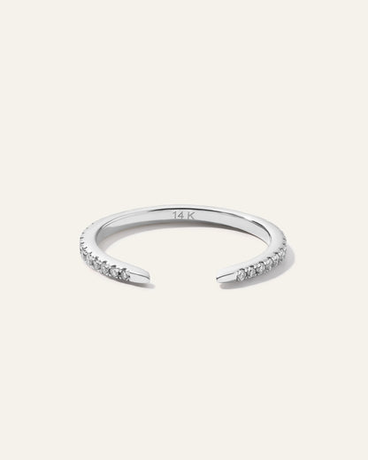 14K Diamond Open Claw Ring - 4 / White Gold