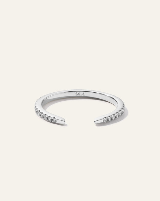 14K Diamond Open Claw Ring - 4 / White Gold