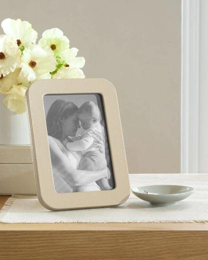 Shagreen Leather Picture Frames - 4x6 photo / Blush