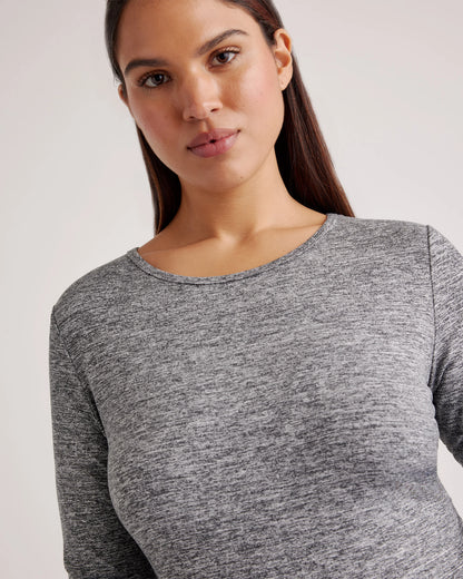 Ultra-Soft Fitted Long Sleeve Top - XS / Heather Navy