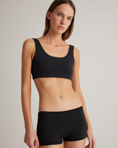 Organic Cotton Boyshort (6-pack) - XS / Black/Soft White/Ocean