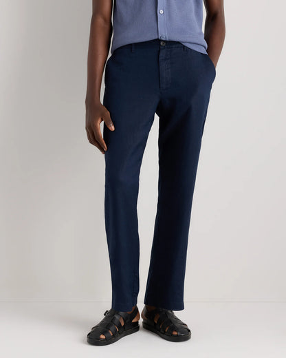 100% European Linen Trousers - 30X30 / Chambray Blue