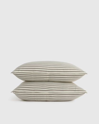 Bamboo Stripe Sham Set - Standard / Double Stripe Espresso