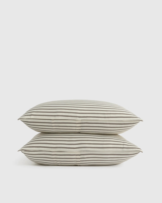 Bamboo Stripe Sham Set - Standard / Double Stripe Espresso