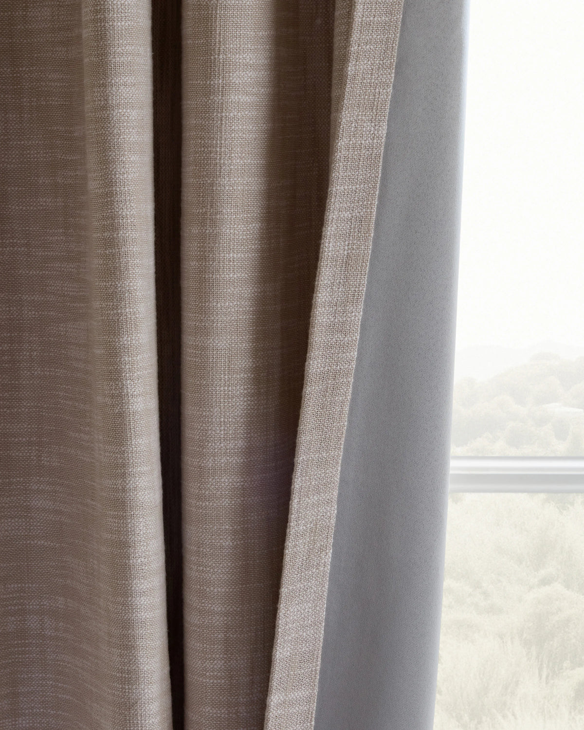Textured Cotton True Blackout Curtain - 48x84 / White