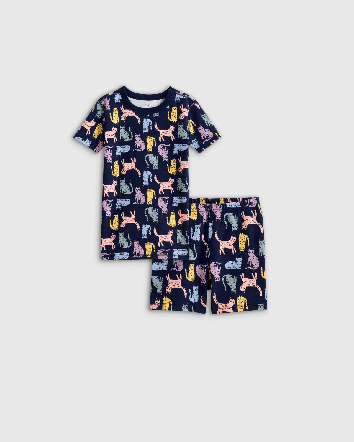 100% Organic Cotton Short Sleeve and Shorts Pajama Set - 2T / Navy Stripe