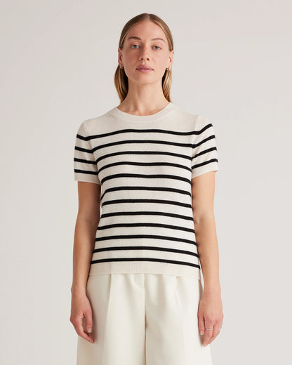 Mongolian Cashmere Tee - XS / Pale Custard Yellow