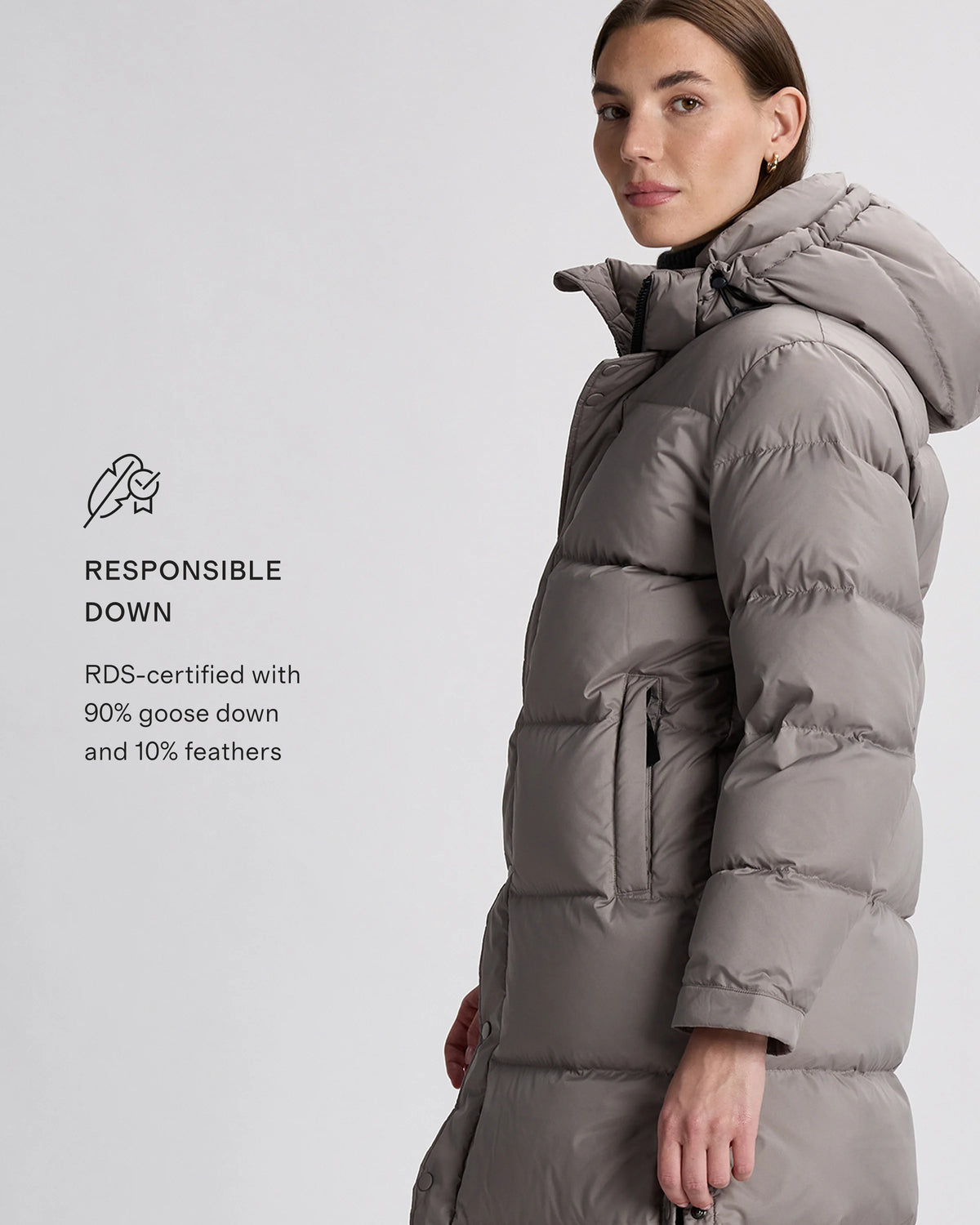 Responsible Down Long Puffer Jacket - XS / Black
