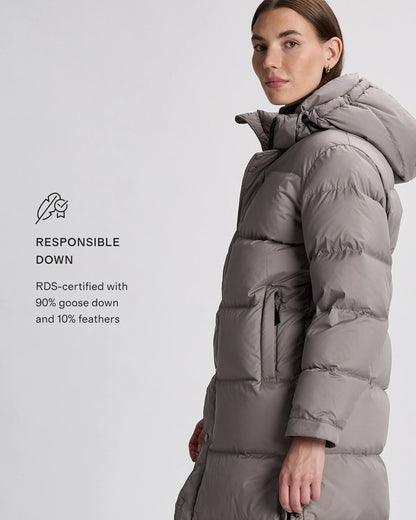 Responsible Down Long Puffer Jacket - XS / Black