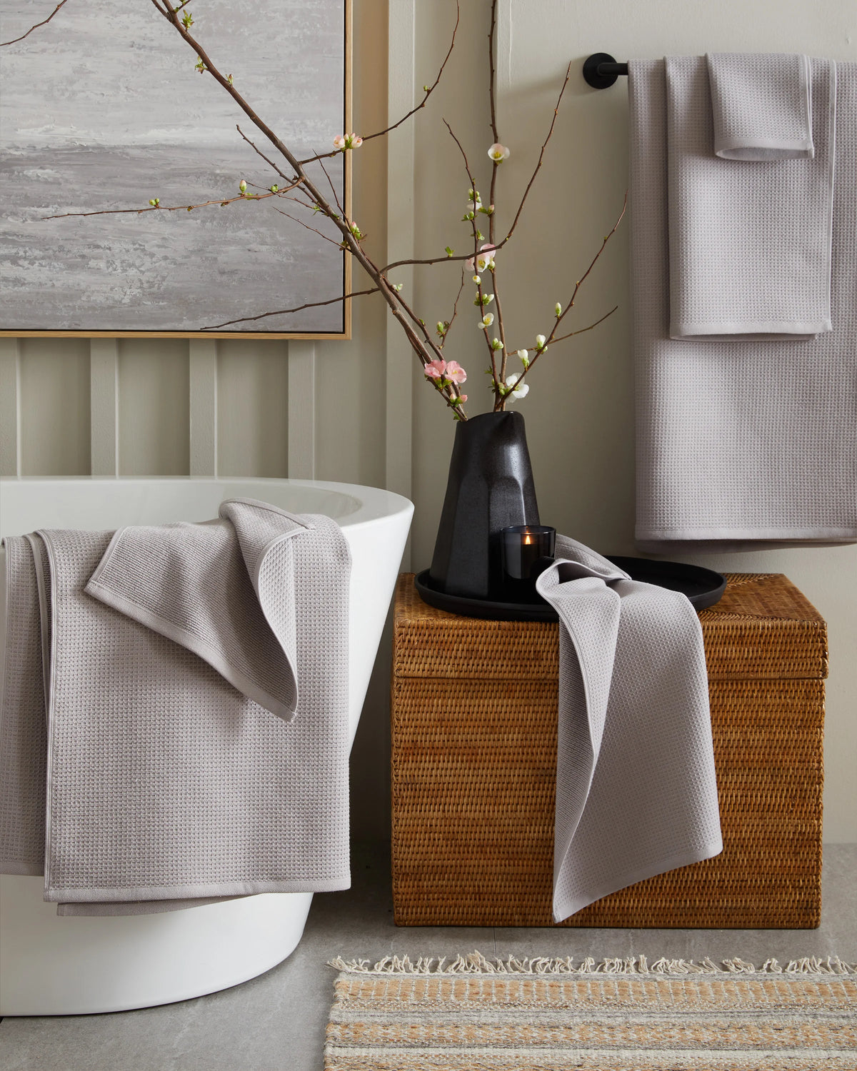 Turkish Waffle Terry Bath Sheet Bundle - One Size / White