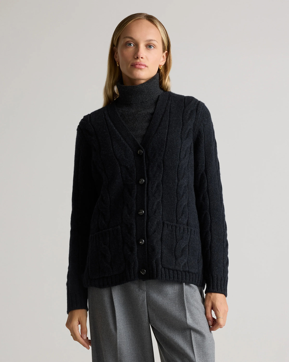 Luxe Baby Cashmere Cable Cardigan - XS / Pearled Ivory