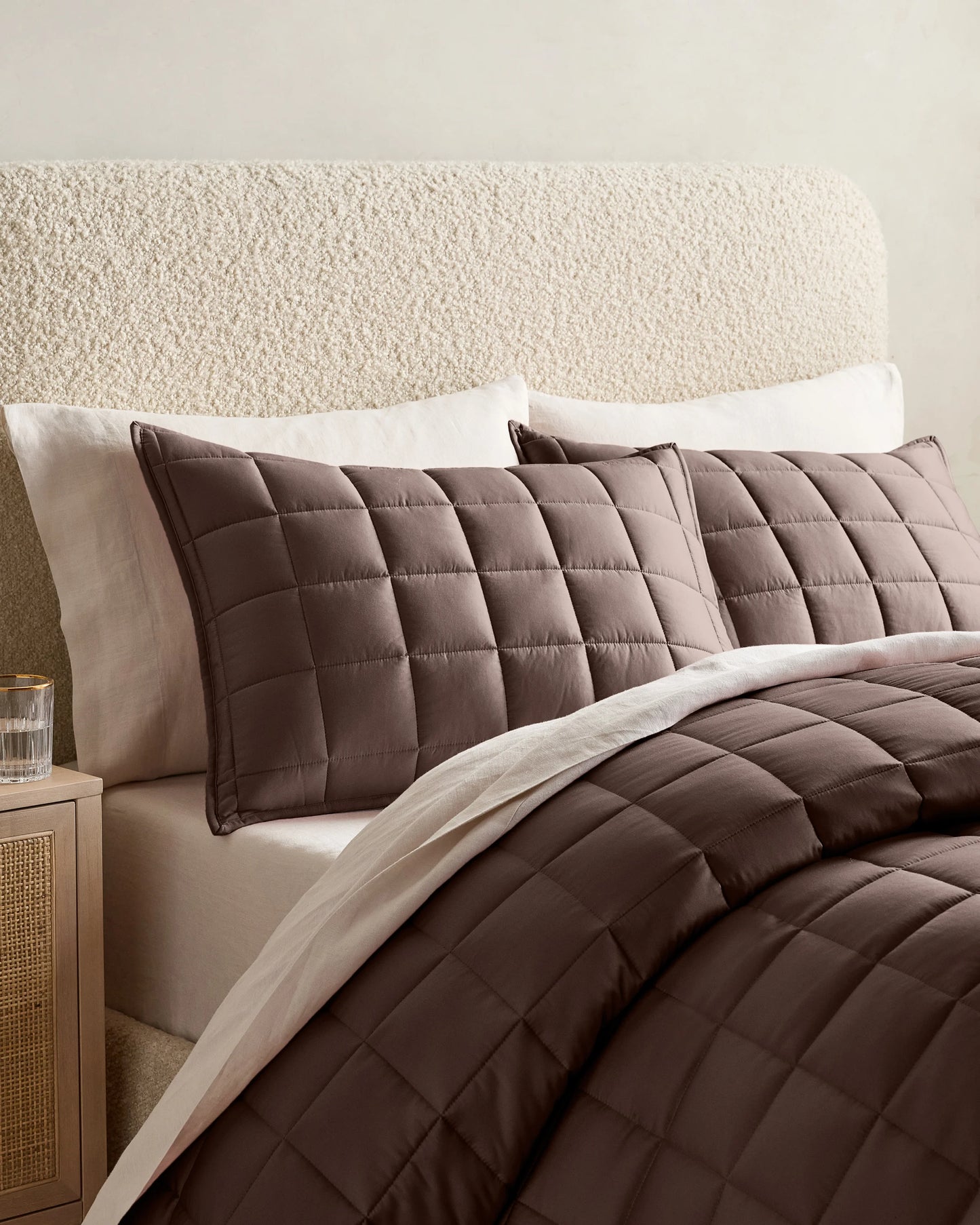 Bamboo Box Quilted Sham Set - Standard / Sage