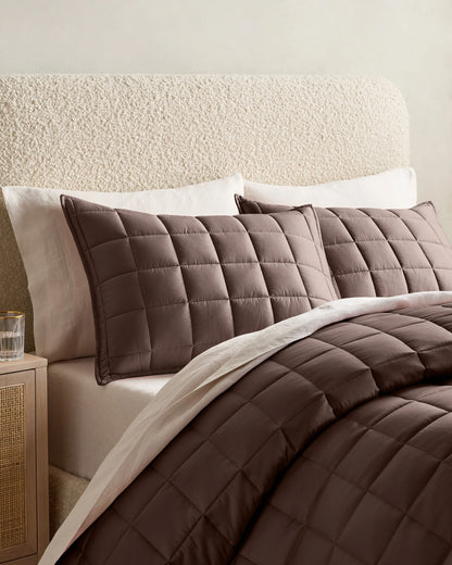 Bamboo Box Quilted Sham Set - Standard / Sage