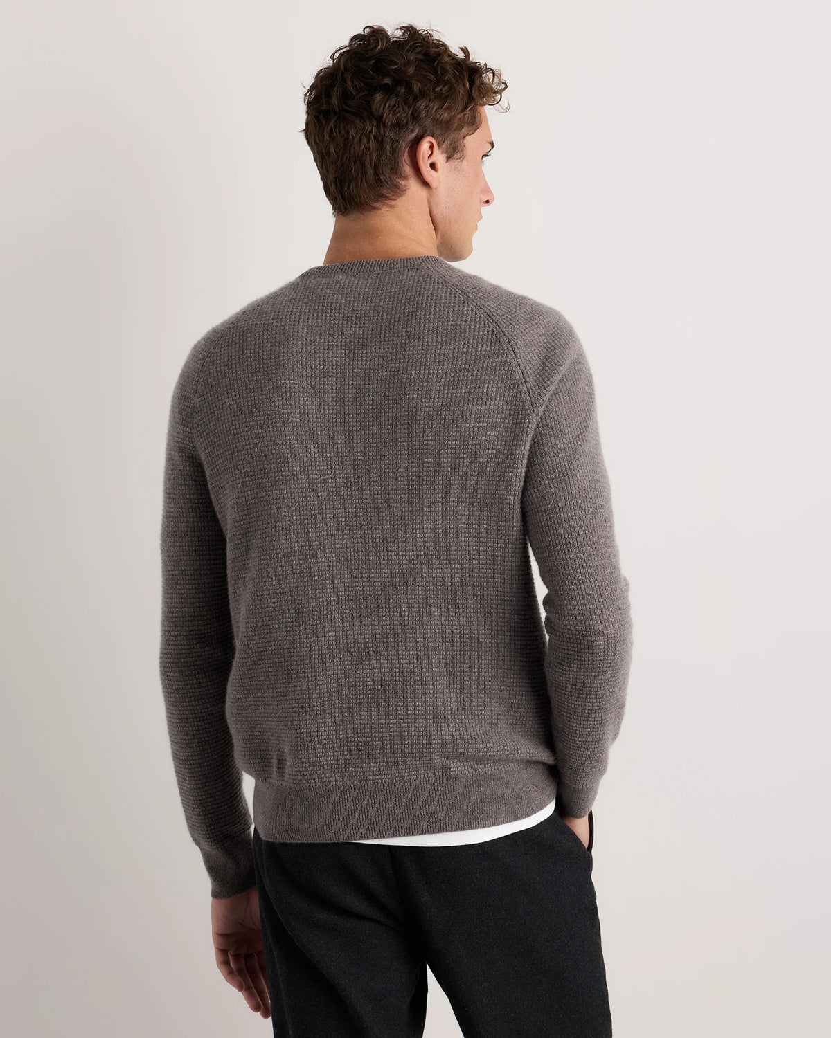 Mongolian Cashmere Waffle Sweatshirt - S / Faded Denim