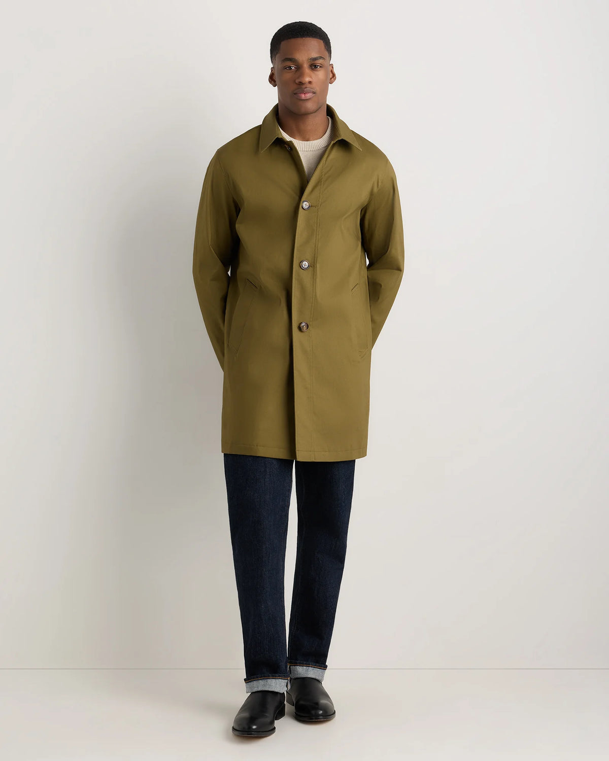 Comfort Stretch Trench Coat - S / Midnight Black
