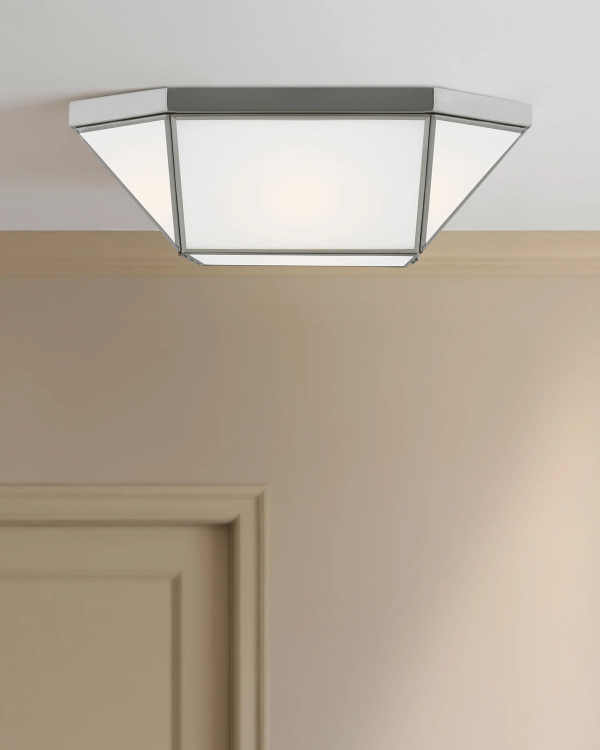 Geometric Steel Flush Mount - One Size / Silver