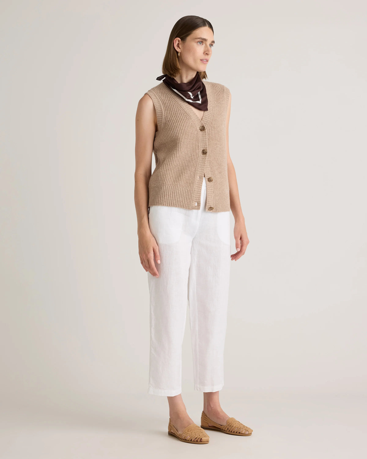Mongolian Cashmere Fisherman Sweater Vest - XS / Oatmeal