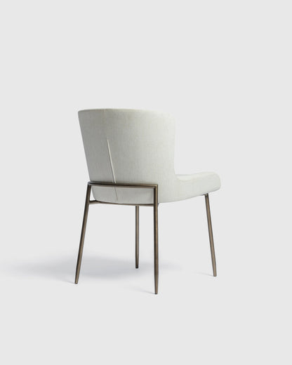 Performance Chenille Dining Chair with Powder Coated Iron Frame (Set of 2) - Set of 2 / Snow