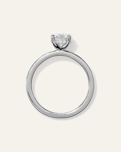 Lab Grown Diamond Round Petite Hidden Halo Engagement Ring - 1ct - 4 / Yellow Gold
