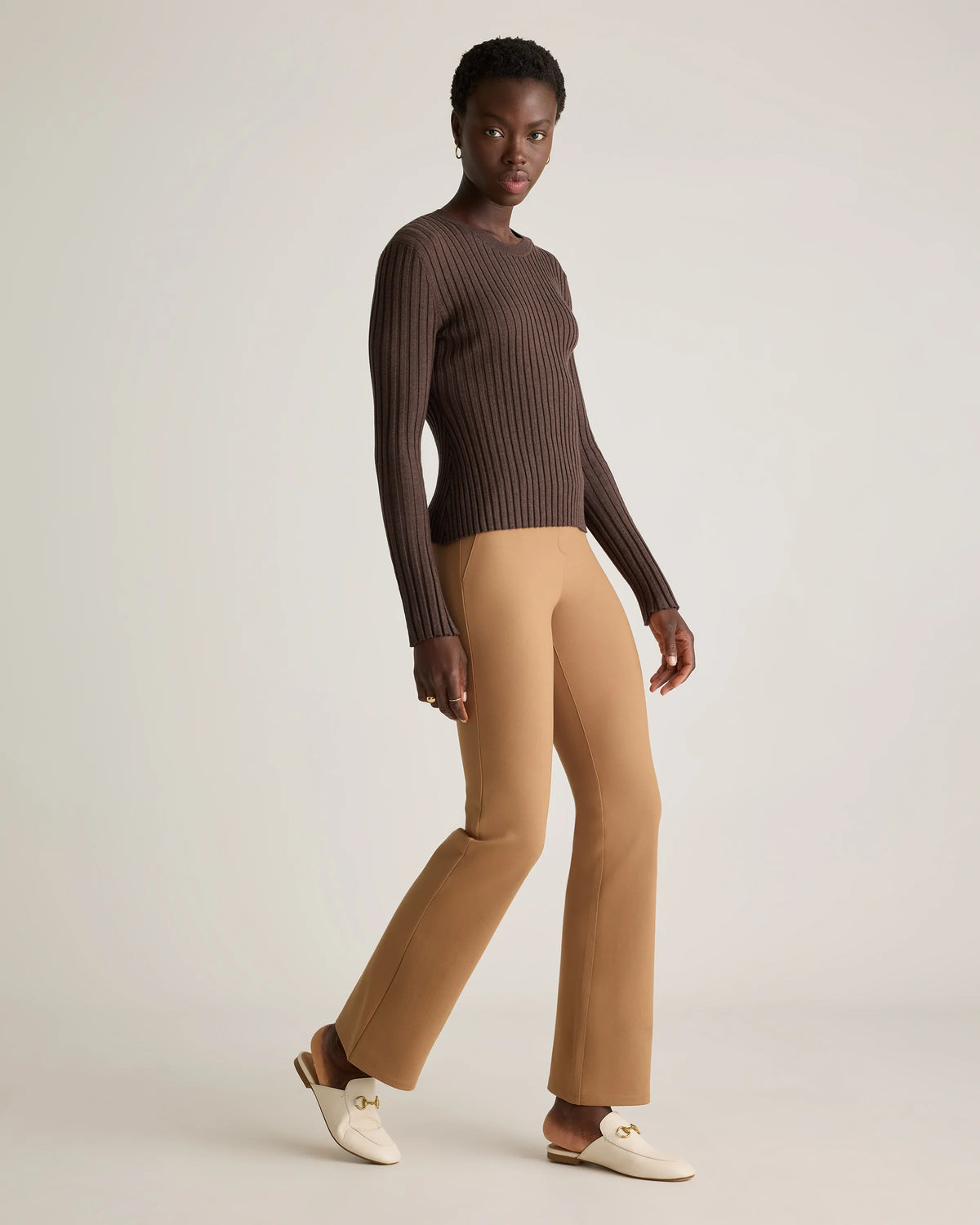 Ultra-Stretch Ponte Bootcut Pants - XS / Roasted Pecan