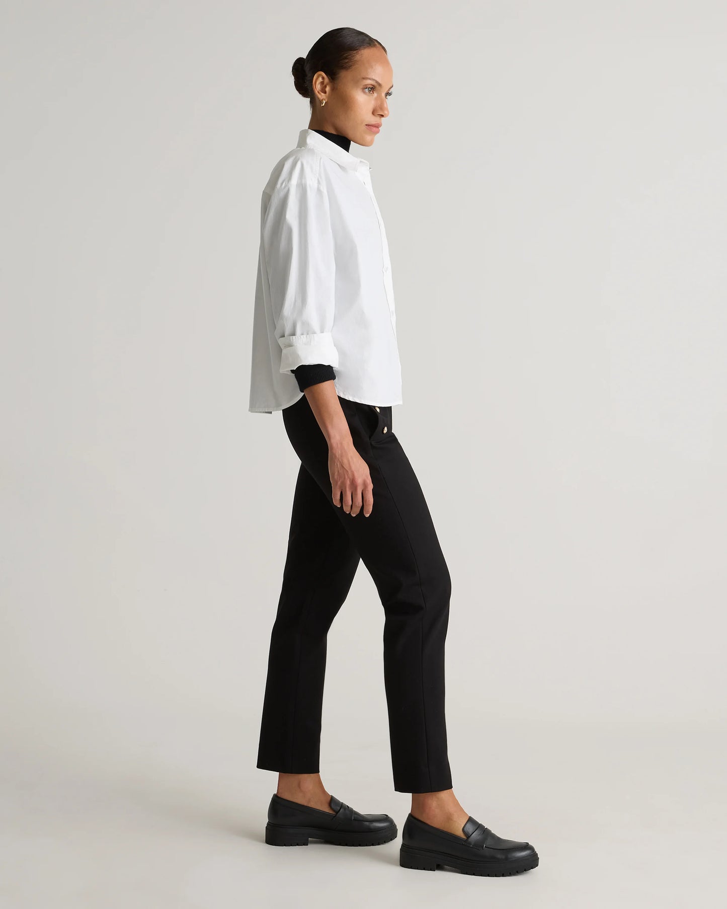 Ultra-Stretch Ponte Straight Leg Mariner Pants - XS / Morel Grey