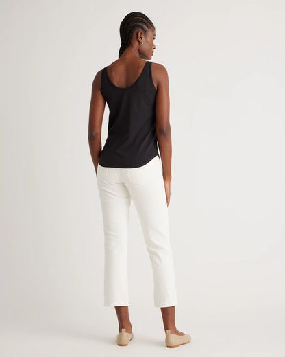 Cotton Modal Double Scoop Neck Tank - XS / Navy