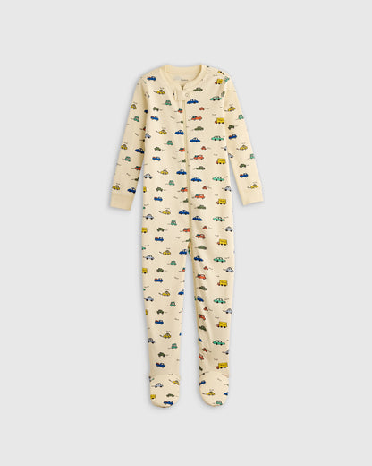 100% Organic Cotton Footie Pajama - 2T / Vehicles