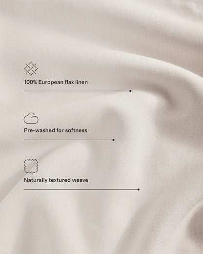 European Linen Chambray Fitted Sheet Set - Twin / Natural